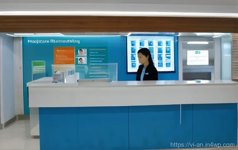 얼굴 인식 기술의 작동 원리 - **Prompt:** "A bustling yet orderly scene inside a modern Vietnamese hospital reception area, bathed...